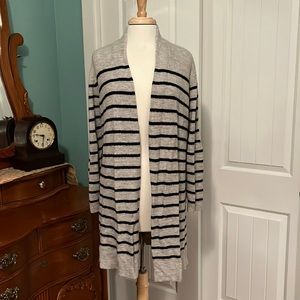 Grey and black striped cardigan large